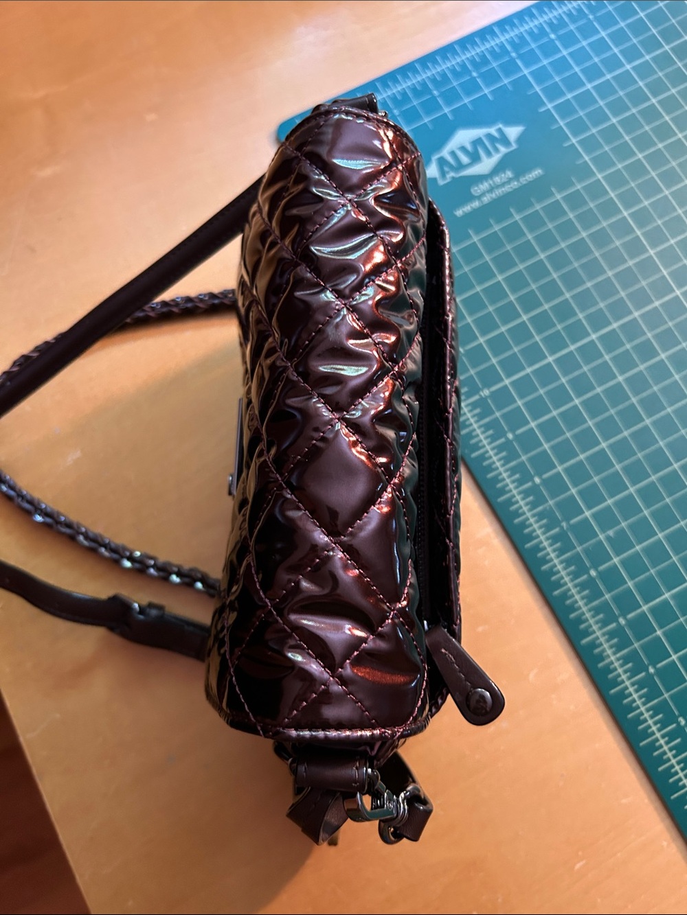 Mz Wallace Small Crosby lock in Bordeaux Lacquer - Picture 12 of 14